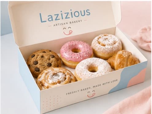 A Lazizious box of freshly baked treats